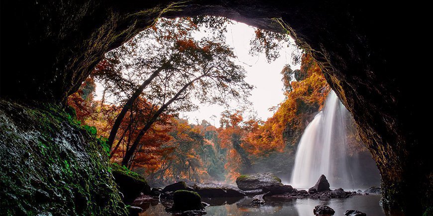 Haew Suwat-fossen i Khao Yai nasjonalpark, Thailand