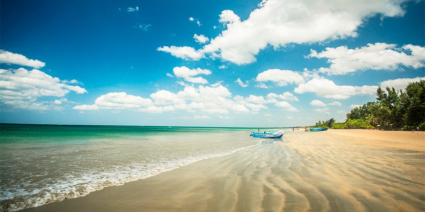 Strand i Trincomalee på Sri Lanka